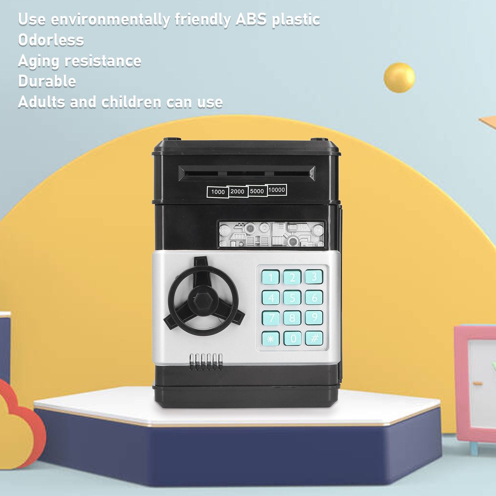 Electronic ATM Saving Box Cash Coins Save Banks Piggy Bank Can Auto Scroll Paper Money V1294-YM0523-3117210207311