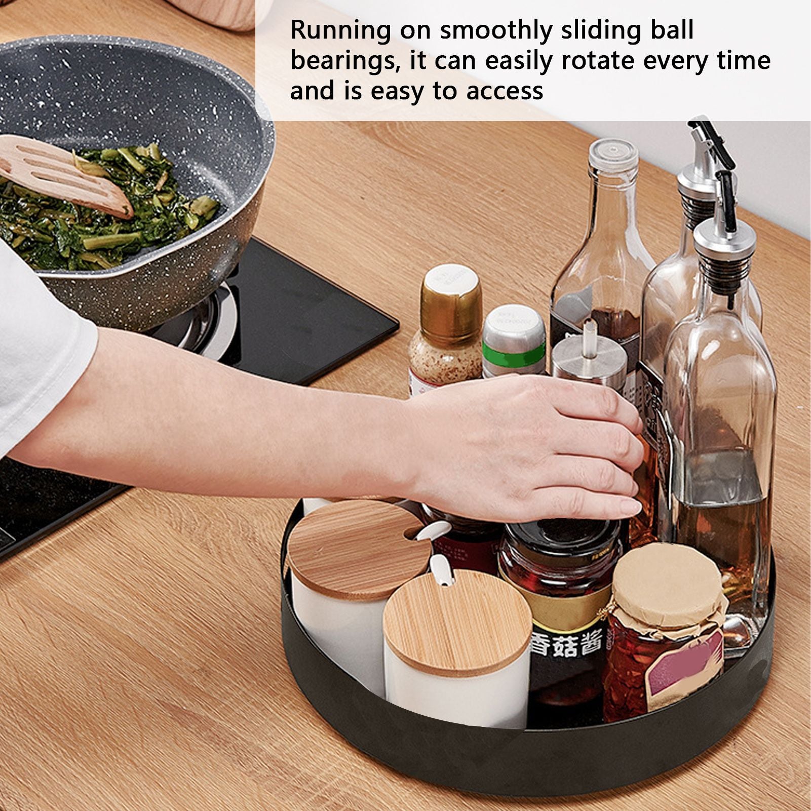 Turntable Organizer 360 degrees Rotatable Safe Reliable Small Compact Stainless Steel Storage Rack for V1294-YM0523-3117210208611