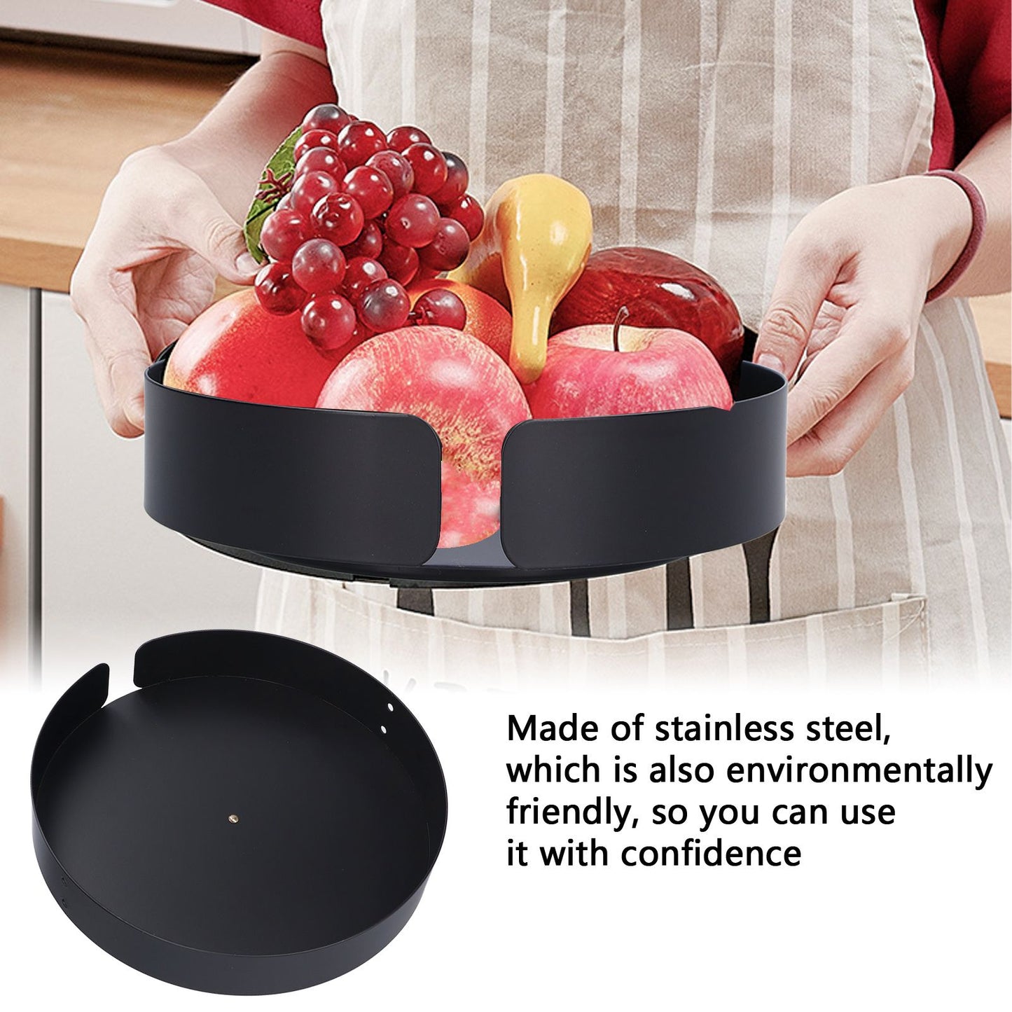 Turntable Organizer 360 degrees Rotatable Safe Reliable Small Compact Stainless Steel Storage Rack for V1294-YM0523-3117210208611