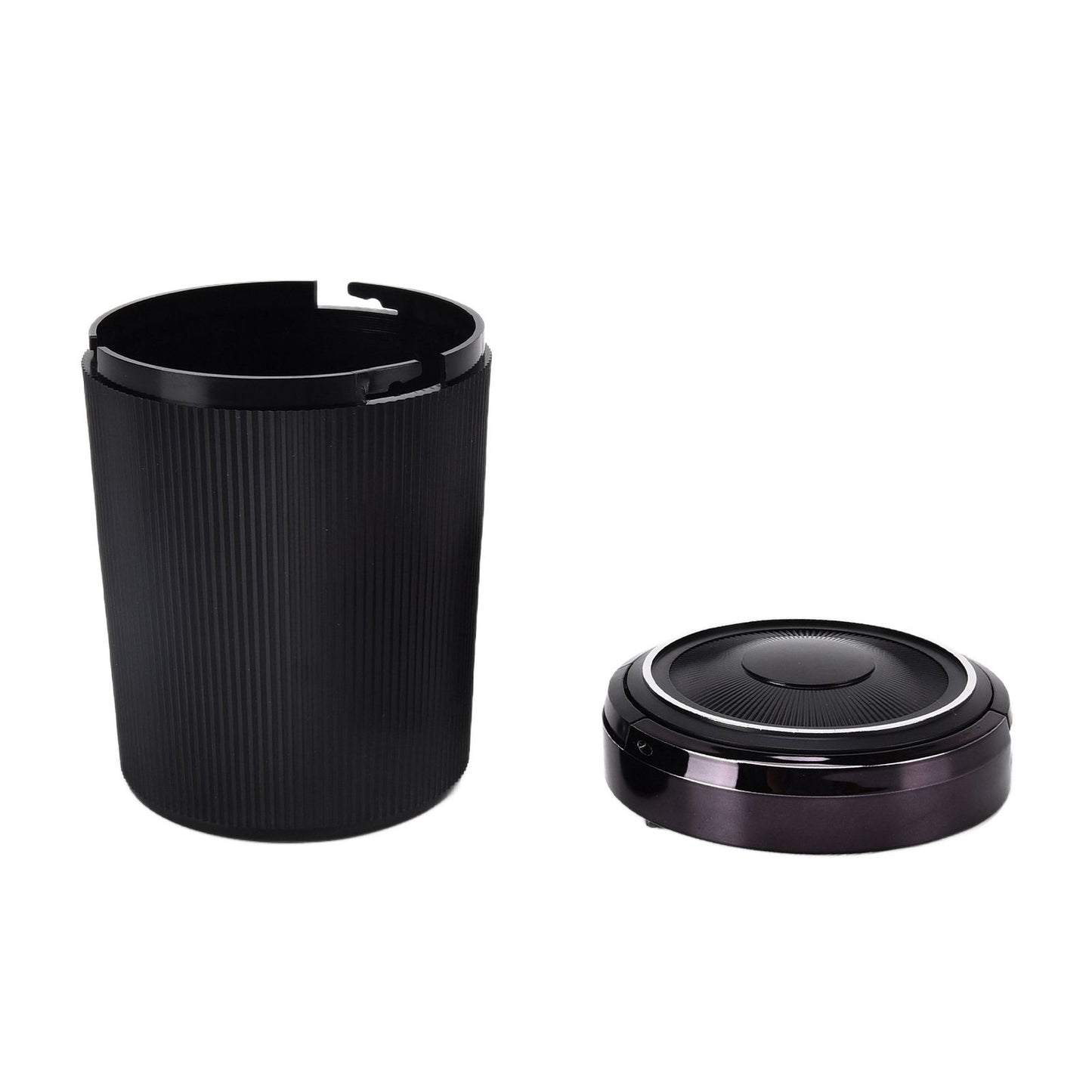 LED Car Ashtray with Lid 3W Portable Automobile Ashtray Car Cigarette Ashtray for Home OfficeBlack V1294-YM0523-3117210209211