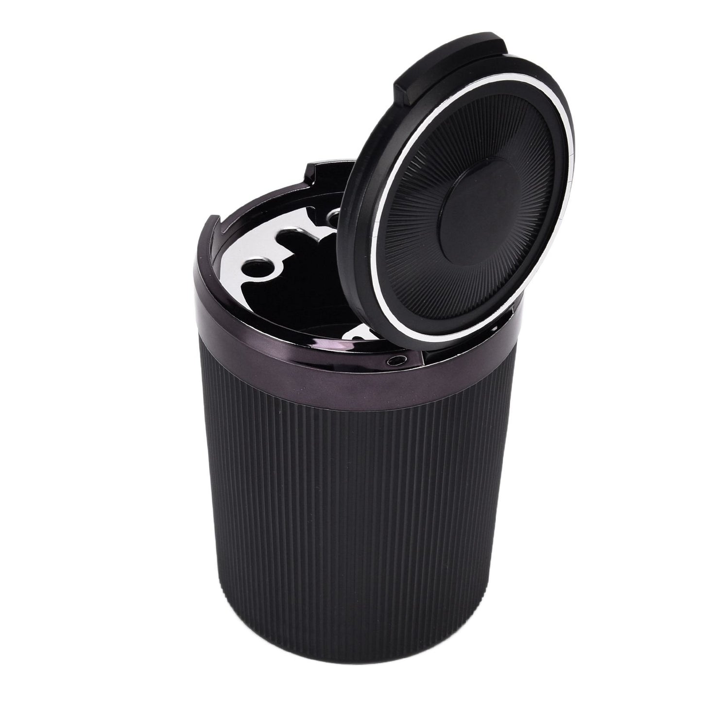 LED Car Ashtray with Lid 3W Portable Automobile Ashtray Car Cigarette Ashtray for Home OfficeBlack V1294-YM0523-3117210209211