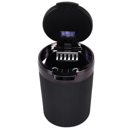 LED Car Ashtray with Lid 3W Portable Automobile Ashtray Car Cigarette Ashtray for Home OfficeBlack V1294-YM0523-3117210209211