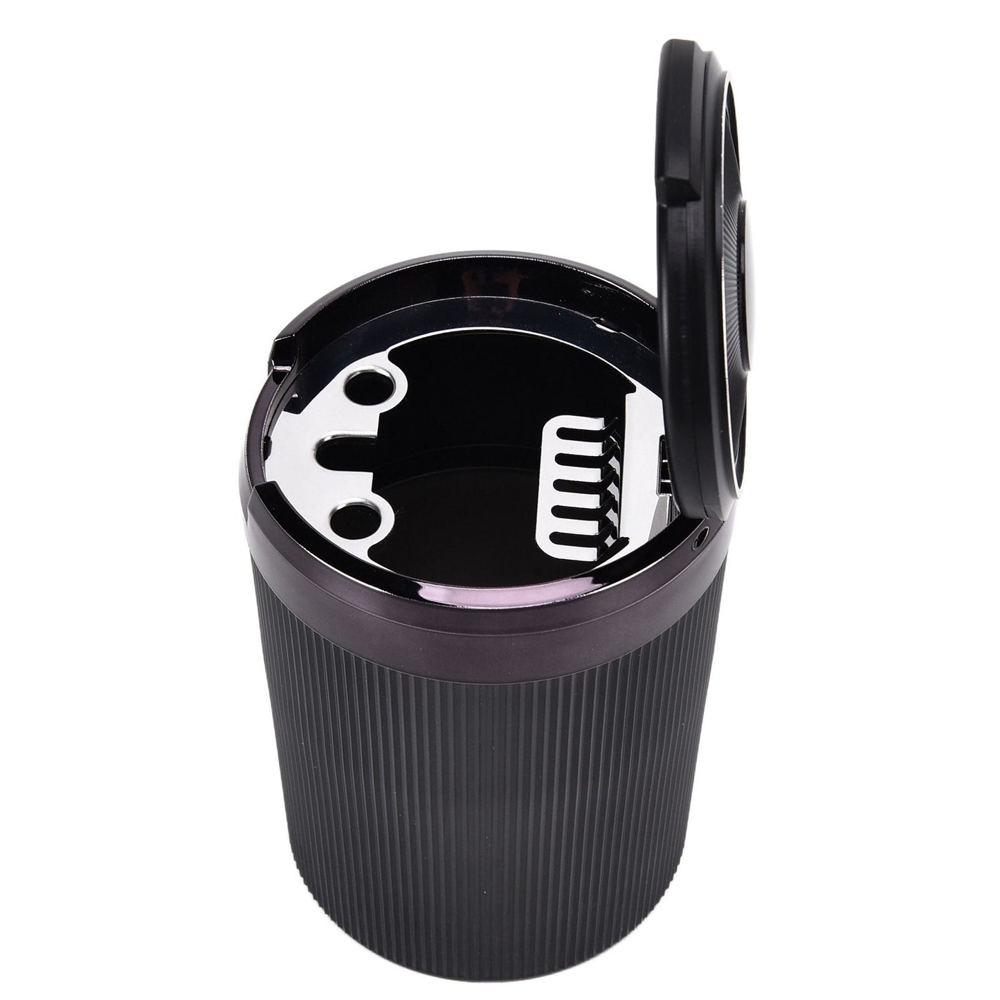 LED Car Ashtray with Lid 3W Portable Automobile Ashtray Car Cigarette Ashtray for Home OfficeBlack V1294-YM0523-3117210209211