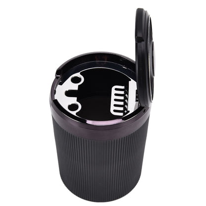 LED Car Ashtray with Lid 3W Portable Automobile Ashtray Car Cigarette Ashtray for Home OfficeBlack V1294-YM0523-3117210209211