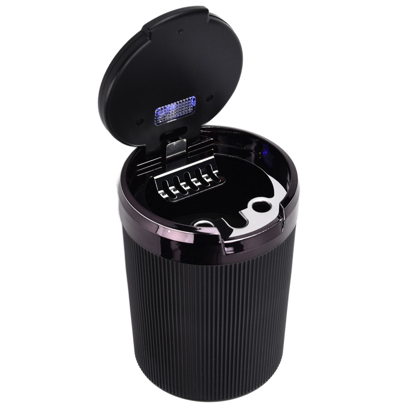 LED Car Ashtray with Lid 3W Portable Automobile Ashtray Car Cigarette Ashtray for Home OfficeBlack V1294-YM0523-3117210209211