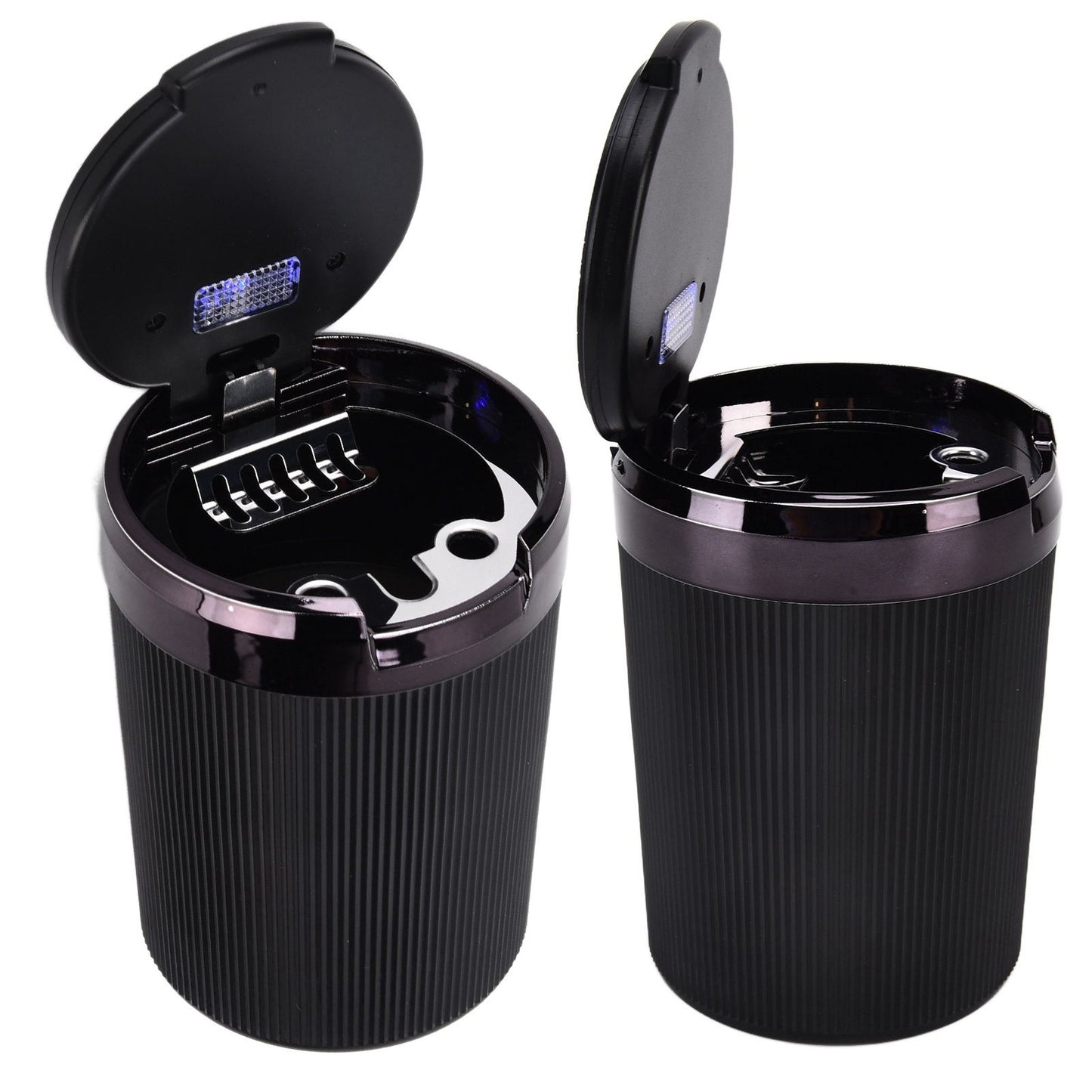 LED Car Ashtray with Lid 3W Portable Automobile Ashtray Car Cigarette Ashtray for Home OfficeBlack V1294-YM0523-3117210209211