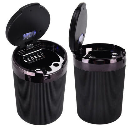 LED Car Ashtray with Lid 3W Portable Automobile Ashtray Car Cigarette Ashtray for Home OfficeBlack V1294-YM0523-3117210209211