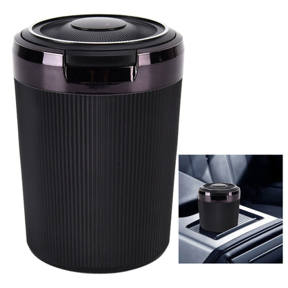 LED Car Ashtray with Lid 3W Portable Automobile Ashtray Car Cigarette Ashtray for Home OfficeBlack V1294-YM0523-3117210209211