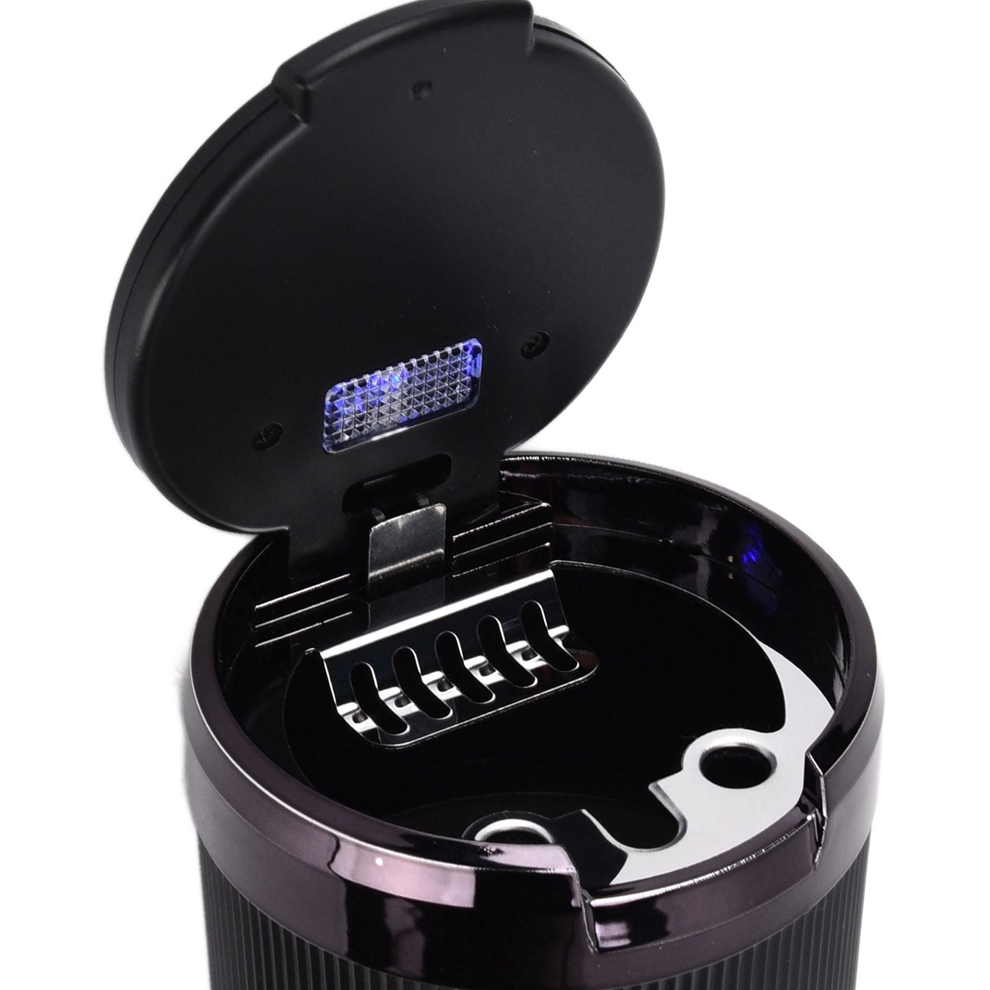 LED Car Ashtray with Lid 3W Portable Automobile Ashtray Car Cigarette Ashtray for Home OfficeBlack V1294-YM0523-3117210209211