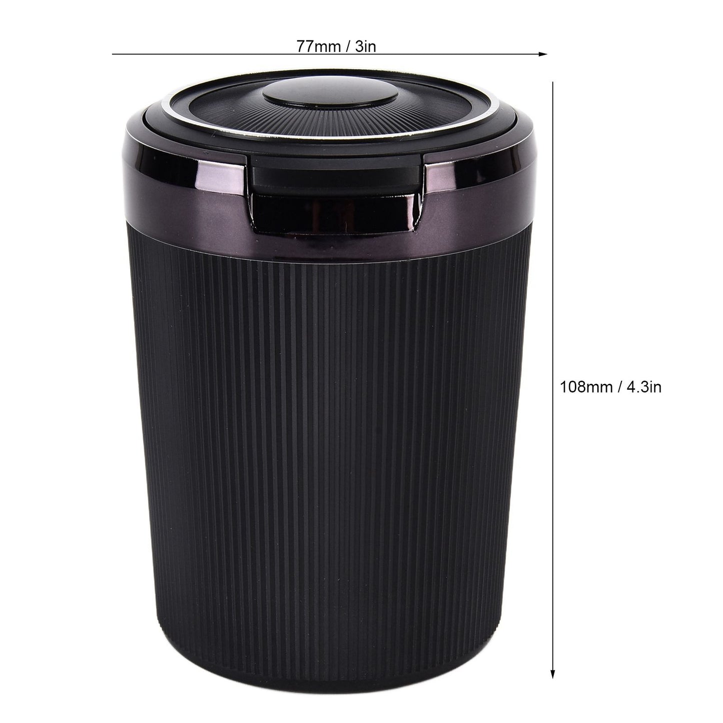 LED Car Ashtray with Lid 3W Portable Automobile Ashtray Car Cigarette Ashtray for Home OfficeBlack V1294-YM0523-3117210209211