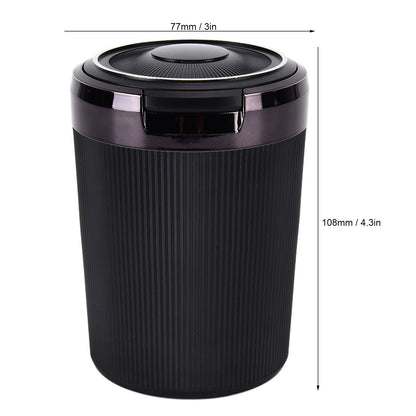 LED Car Ashtray with Lid 3W Portable Automobile Ashtray Car Cigarette Ashtray for Home OfficeBlack V1294-YM0523-3117210209211