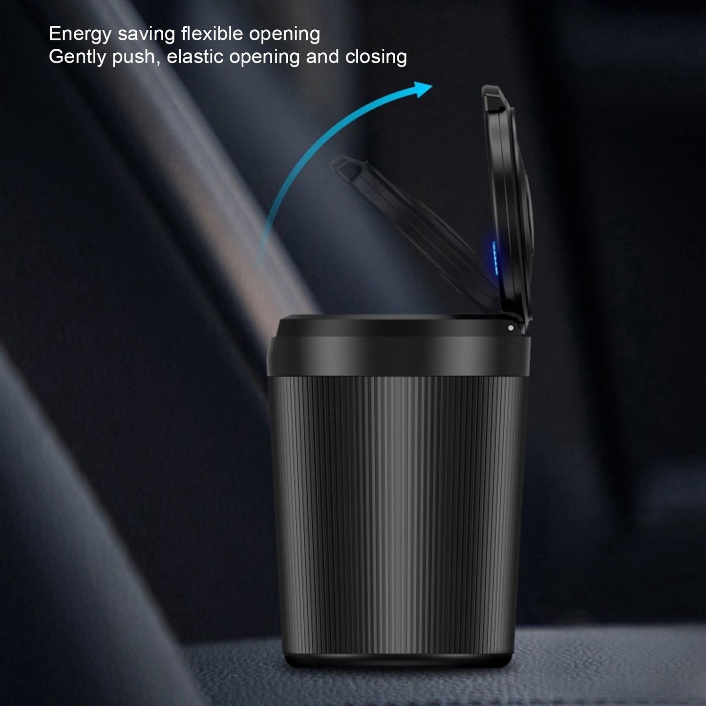 LED Car Ashtray with Lid 3W Portable Automobile Ashtray Car Cigarette Ashtray for Home OfficeBlack V1294-YM0523-3117210209211