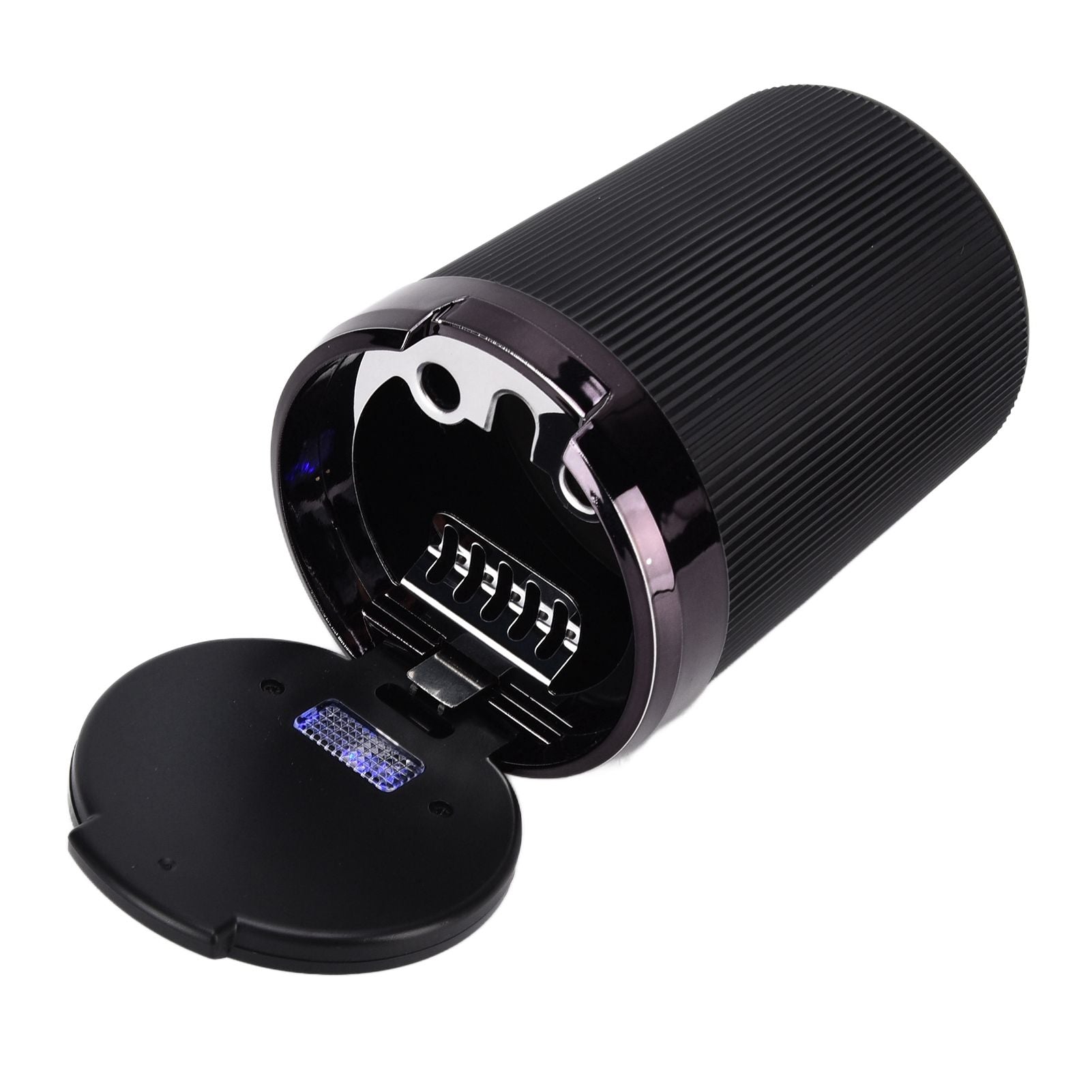 LED Car Ashtray with Lid 3W Portable Automobile Ashtray Car Cigarette Ashtray for Home OfficeBlack V1294-YM0523-3117210209211