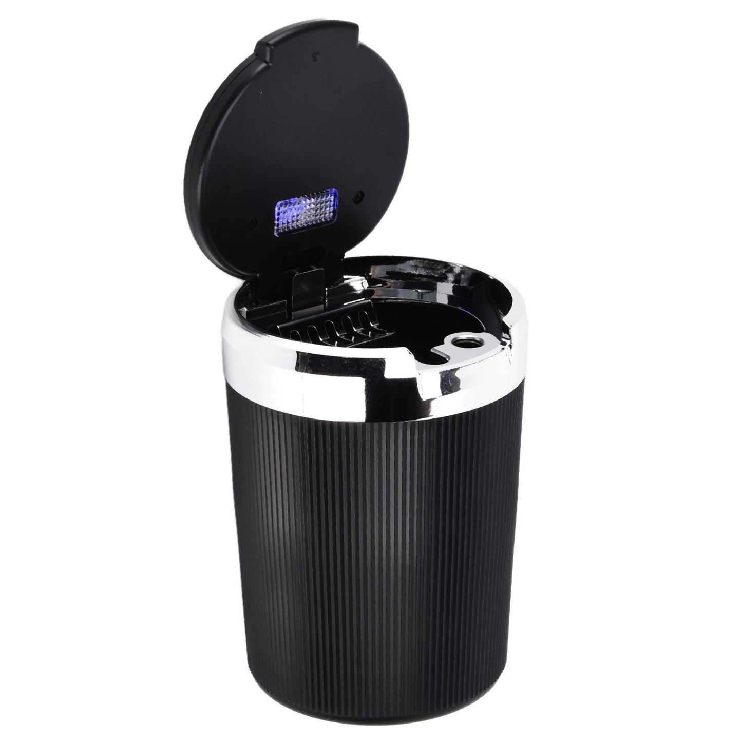 LED Car Ashtray with Lid 3W Portable Automobile Ashtray Car Cigarette Ashtray for Home OfficeSilver V1294-YM0523-3117210209212