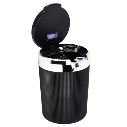 LED Car Ashtray with Lid 3W Portable Automobile Ashtray Car Cigarette Ashtray for Home OfficeSilver V1294-YM0523-3117210209212