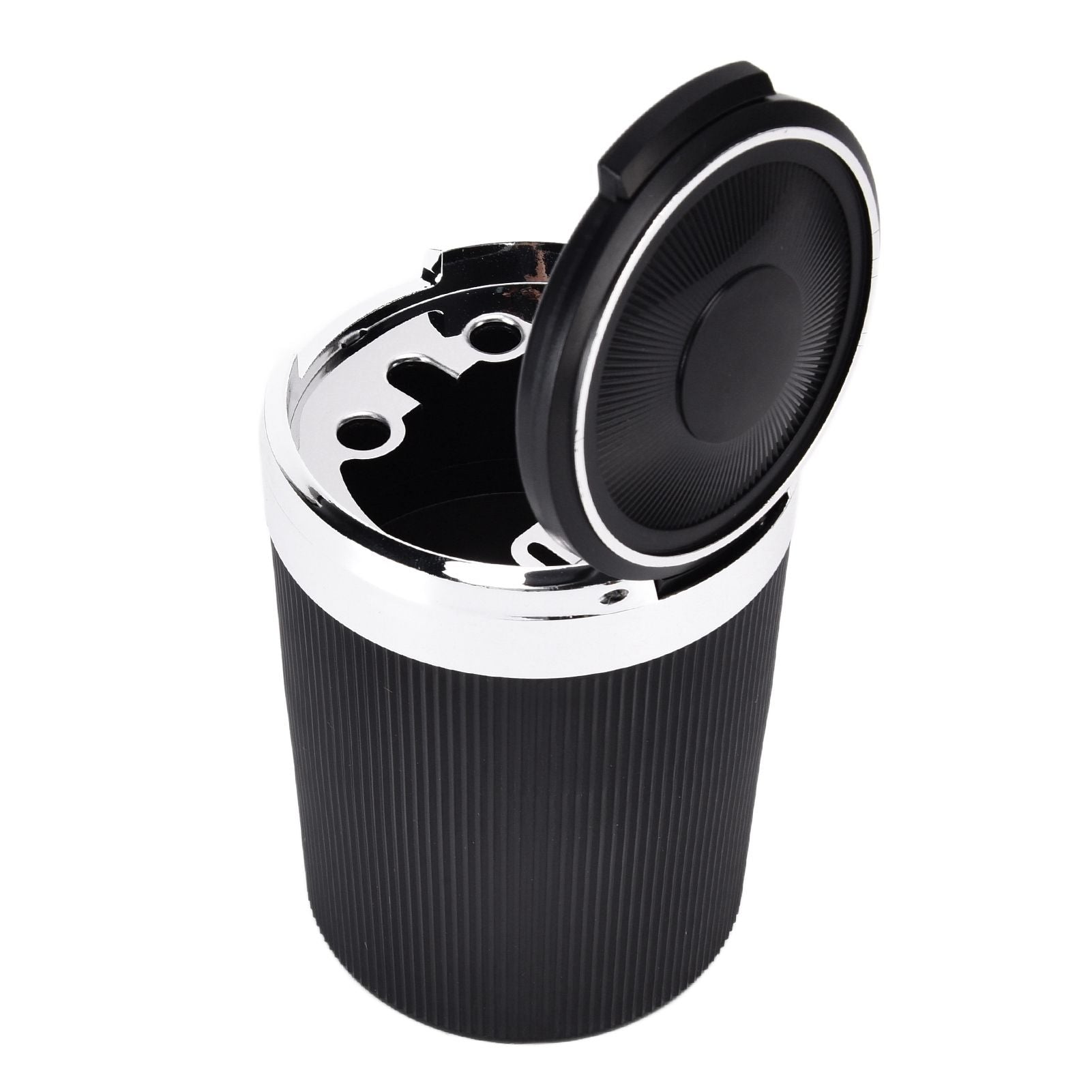 LED Car Ashtray with Lid 3W Portable Automobile Ashtray Car Cigarette Ashtray for Home OfficeSilver V1294-YM0523-3117210209212