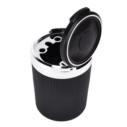 LED Car Ashtray with Lid 3W Portable Automobile Ashtray Car Cigarette Ashtray for Home OfficeSilver V1294-YM0523-3117210209212