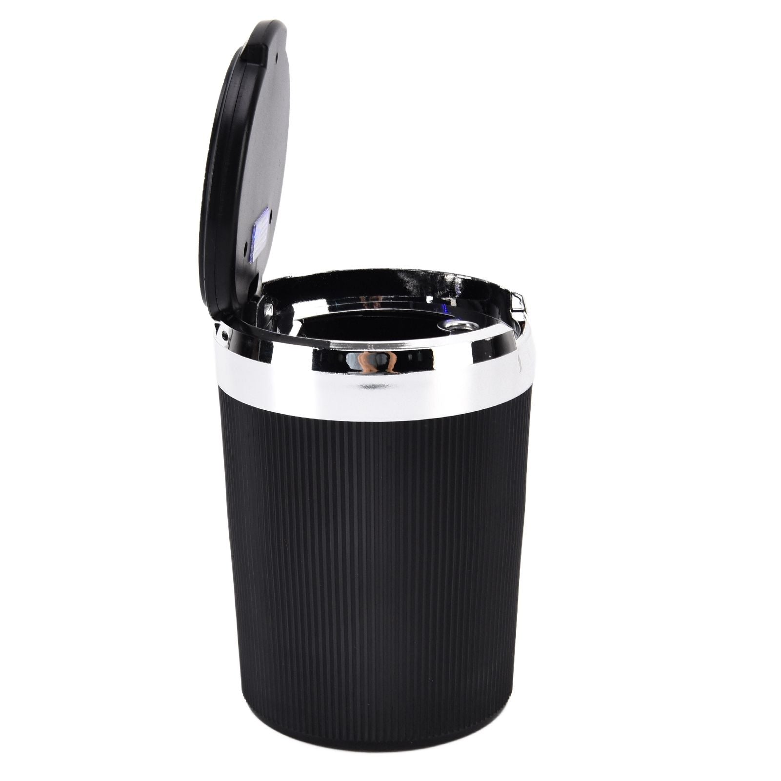 LED Car Ashtray with Lid 3W Portable Automobile Ashtray Car Cigarette Ashtray for Home OfficeSilver V1294-YM0523-3117210209212