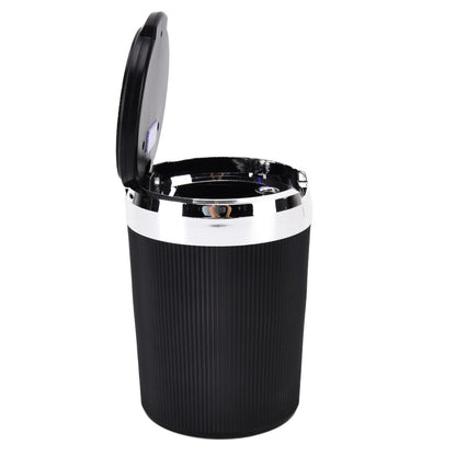 LED Car Ashtray with Lid 3W Portable Automobile Ashtray Car Cigarette Ashtray for Home OfficeSilver V1294-YM0523-3117210209212