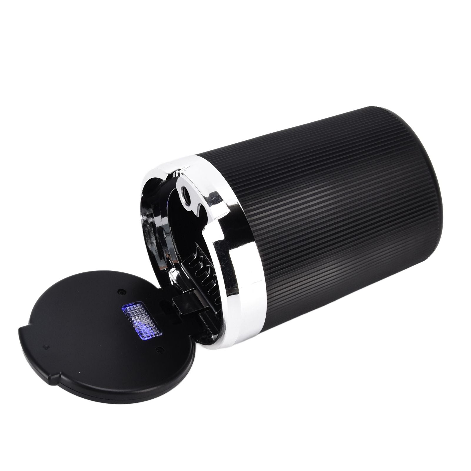 LED Car Ashtray with Lid 3W Portable Automobile Ashtray Car Cigarette Ashtray for Home OfficeSilver V1294-YM0523-3117210209212