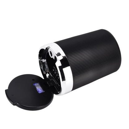 LED Car Ashtray with Lid 3W Portable Automobile Ashtray Car Cigarette Ashtray for Home OfficeSilver V1294-YM0523-3117210209212