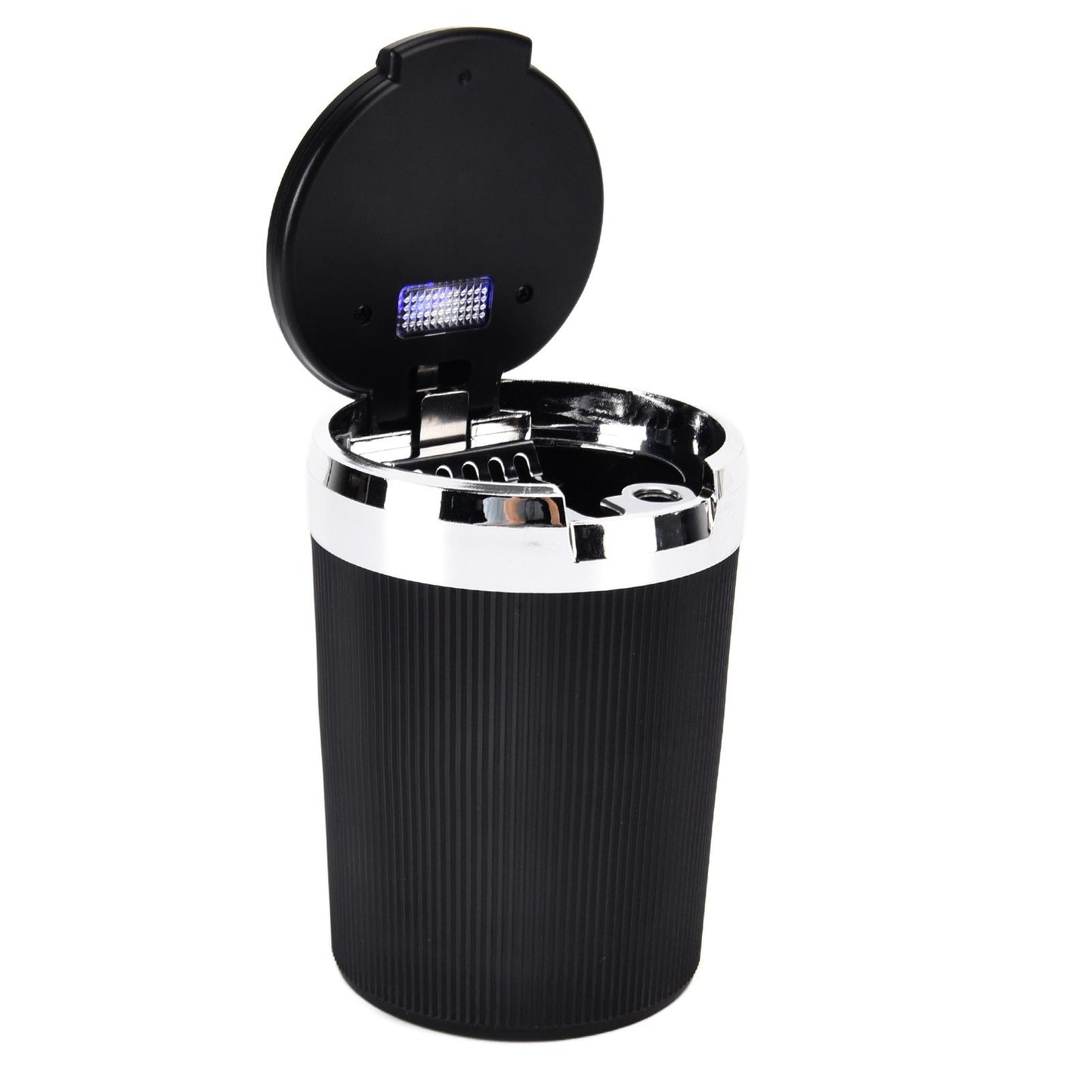 LED Car Ashtray with Lid 3W Portable Automobile Ashtray Car Cigarette Ashtray for Home OfficeSilver V1294-YM0523-3117210209212