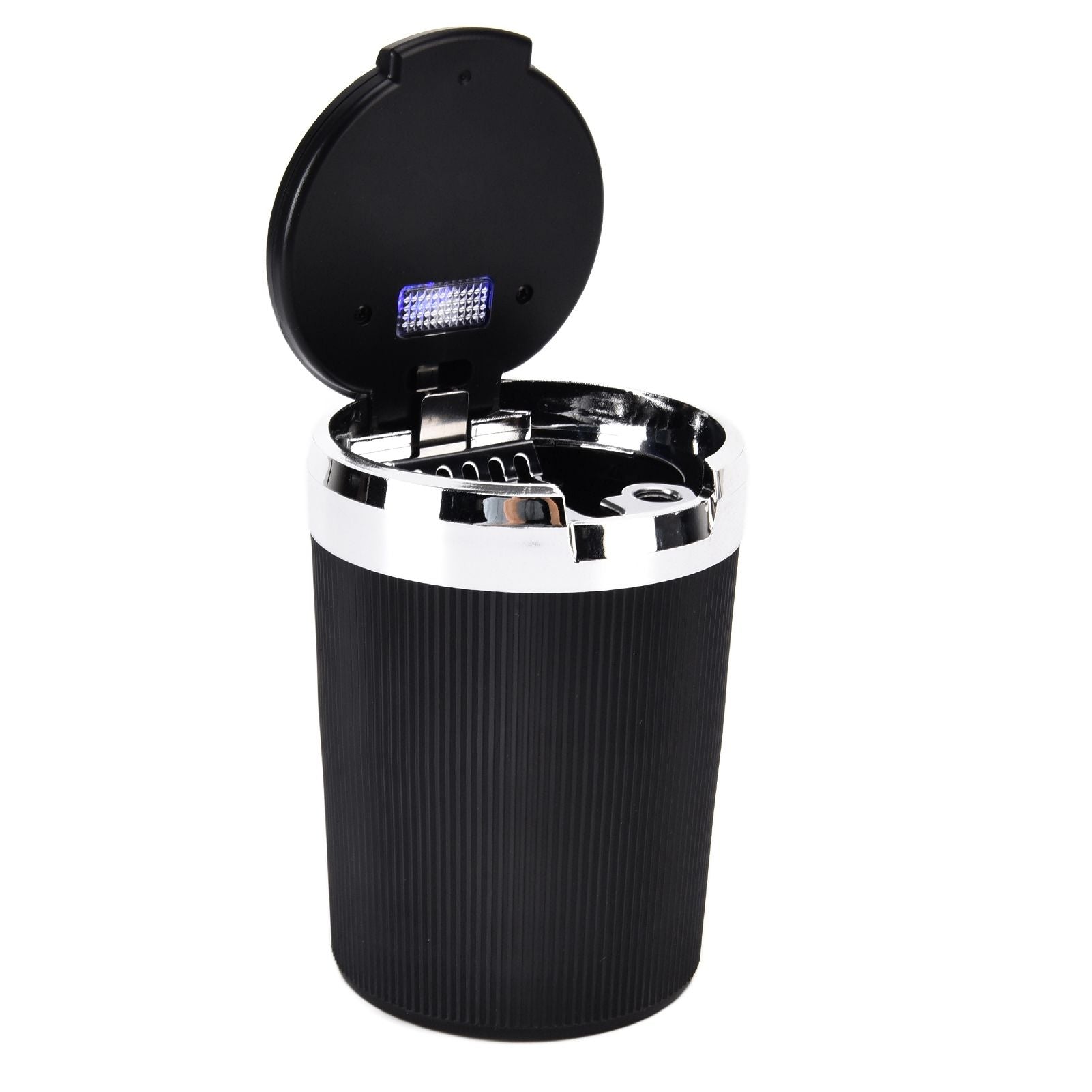 LED Car Ashtray with Lid 3W Portable Automobile Ashtray Car Cigarette Ashtray for Home OfficeSilver V1294-YM0523-3117210209212
