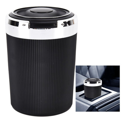 LED Car Ashtray with Lid 3W Portable Automobile Ashtray Car Cigarette Ashtray for Home OfficeSilver V1294-YM0523-3117210209212
