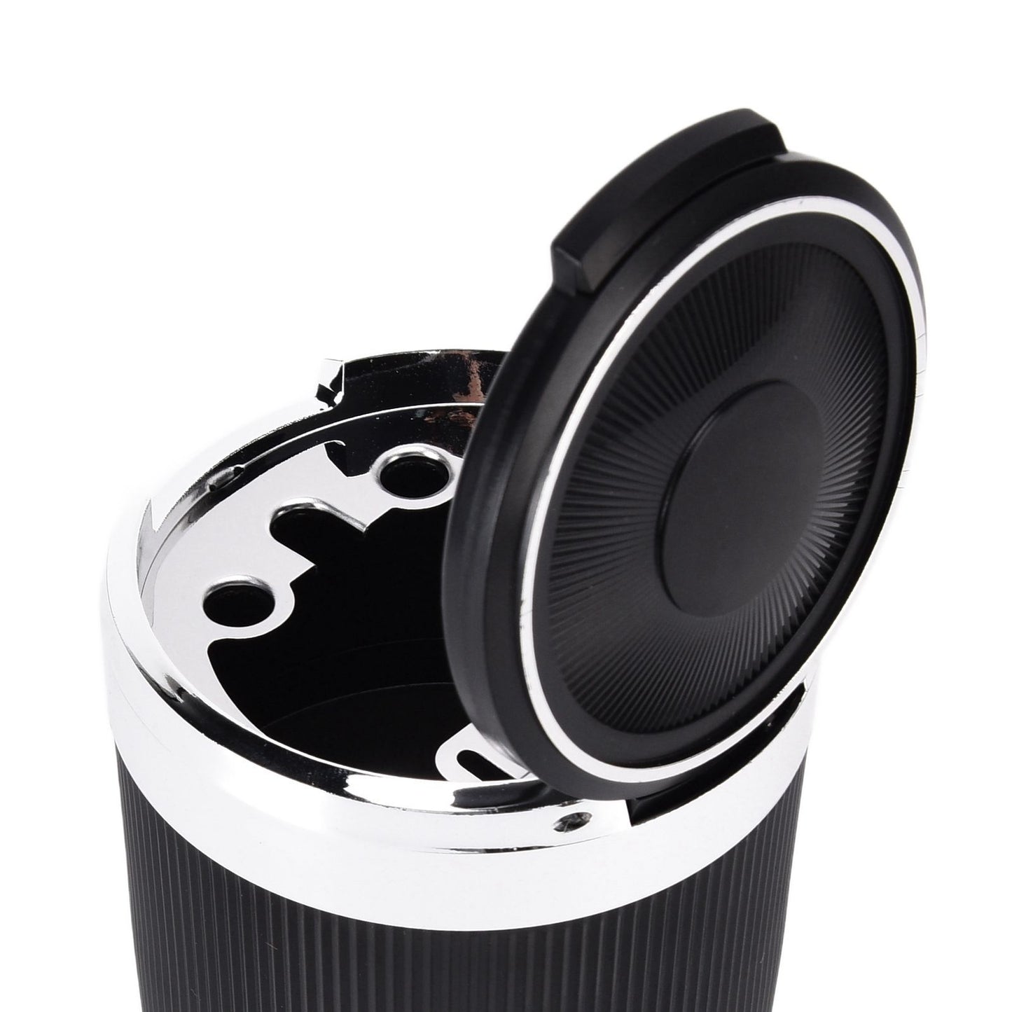 LED Car Ashtray with Lid 3W Portable Automobile Ashtray Car Cigarette Ashtray for Home OfficeSilver V1294-YM0523-3117210209212