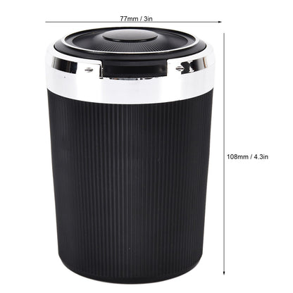 LED Car Ashtray with Lid 3W Portable Automobile Ashtray Car Cigarette Ashtray for Home OfficeSilver V1294-YM0523-3117210209212