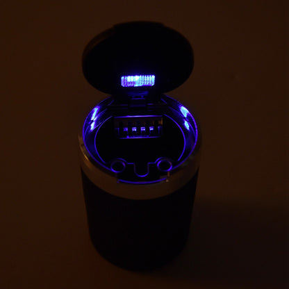 LED Car Ashtray with Lid 3W Portable Automobile Ashtray Car Cigarette Ashtray for Home OfficeSilver V1294-YM0523-3117210209212