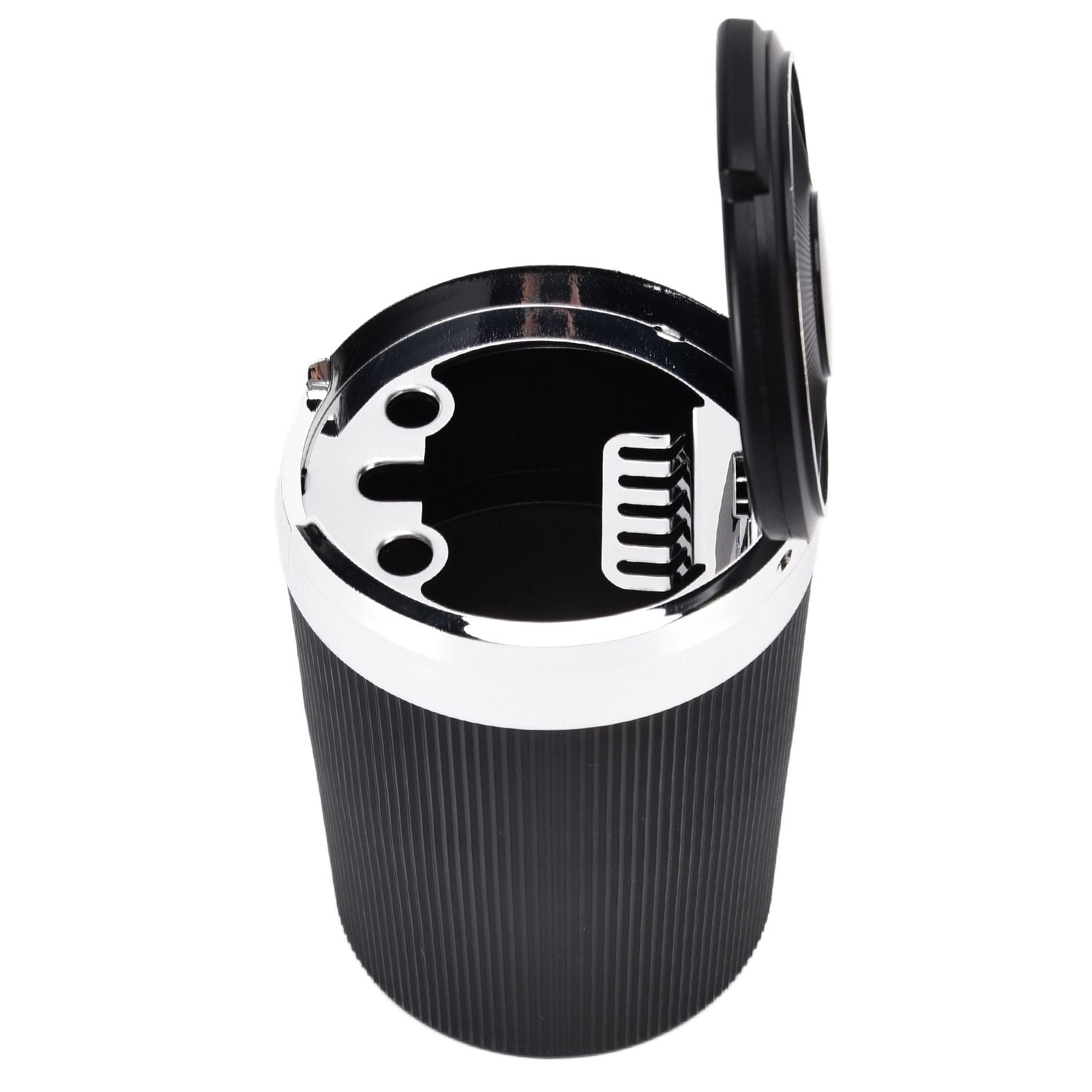 LED Car Ashtray with Lid 3W Portable Automobile Ashtray Car Cigarette Ashtray for Home OfficeSilver V1294-YM0523-3117210209212
