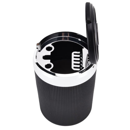 LED Car Ashtray with Lid 3W Portable Automobile Ashtray Car Cigarette Ashtray for Home OfficeSilver V1294-YM0523-3117210209212