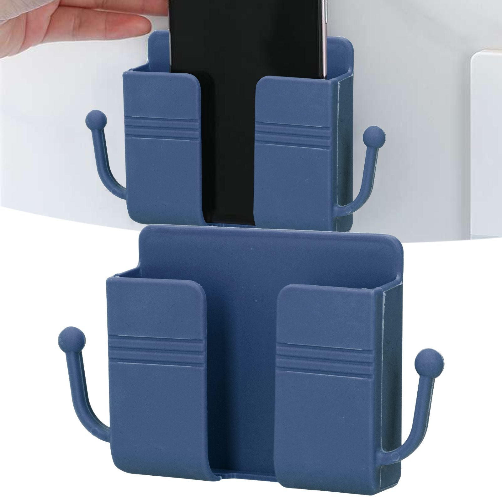 Wall Mounted Storage Box Multifunctional Phone Charging Wall Mount Holder for Bed Bathroom Kitchen OfficeBlue V1294-YM0523-3117210209312