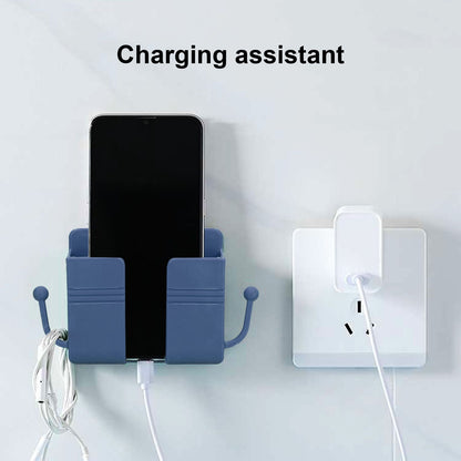 Wall Mounted Storage Box Multifunctional Phone Charging Wall Mount Holder for Bed Bathroom Kitchen OfficeBlue V1294-YM0523-3117210209312