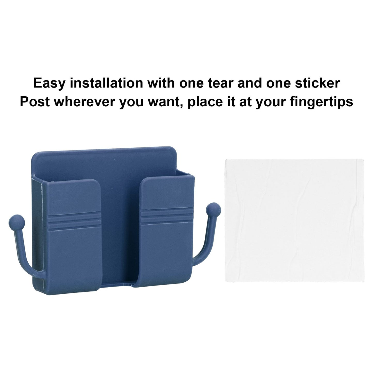 Wall Mounted Storage Box Multifunctional Phone Charging Wall Mount Holder for Bed Bathroom Kitchen OfficeBlue V1294-YM0523-3117210209312