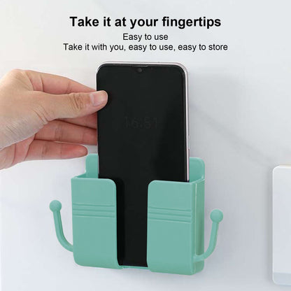 Wall Mounted Storage Box Multifunctional Phone Charging Wall Mount Holder for Bed Bathroom Kitchen OfficeGreen V1294-YM0523-3117210209313