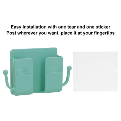Wall Mounted Storage Box Multifunctional Phone Charging Wall Mount Holder for Bed Bathroom Kitchen OfficeGreen V1294-YM0523-3117210209313