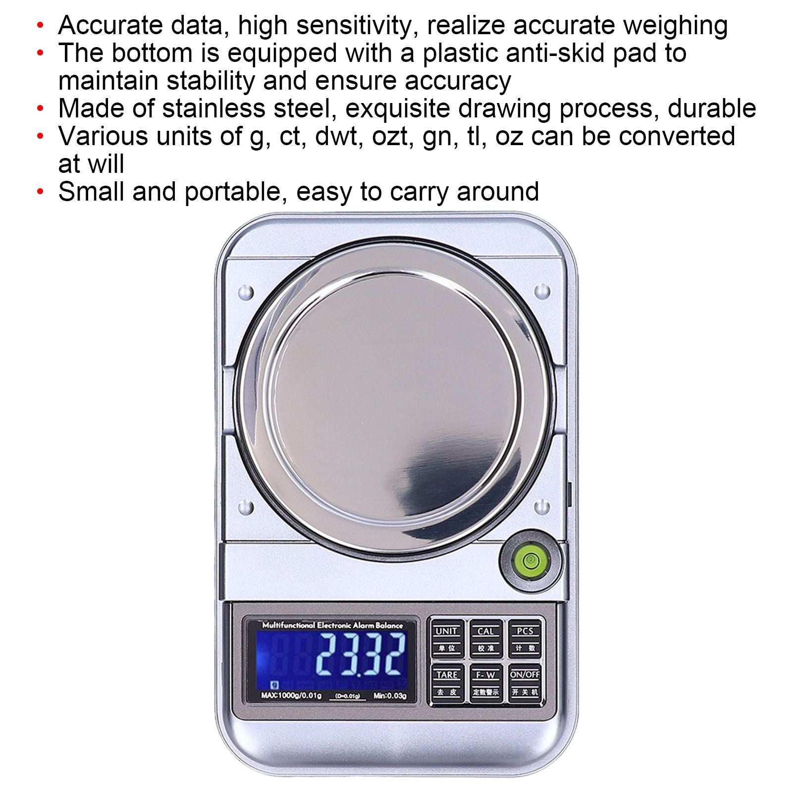 Jewelry Scale Accurate Data Multiple Units Stable Reading High Sensitivity LCD Digital Electronic Scale for V1294-YM0523-3117210209411