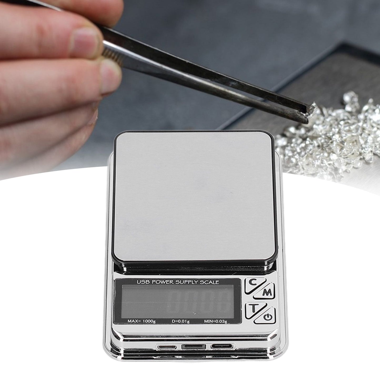 Jewelry Scale Accurate Data USB Charging Stable Reading High Sensitivity LCD Digital Electronic Scale for V1294-YM0523-3117210209911