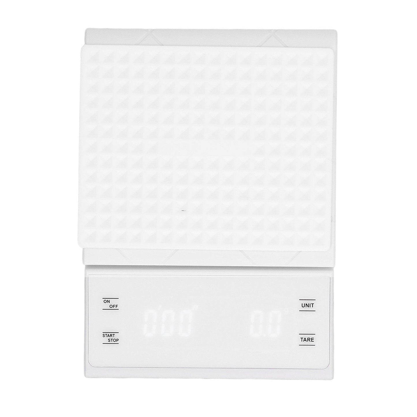 3kg/0.1g LED Display Electronic Scale Portable Timing Kitchen Coffee Scale with Non Slip Pads White V1294-YM0523-3117210210211