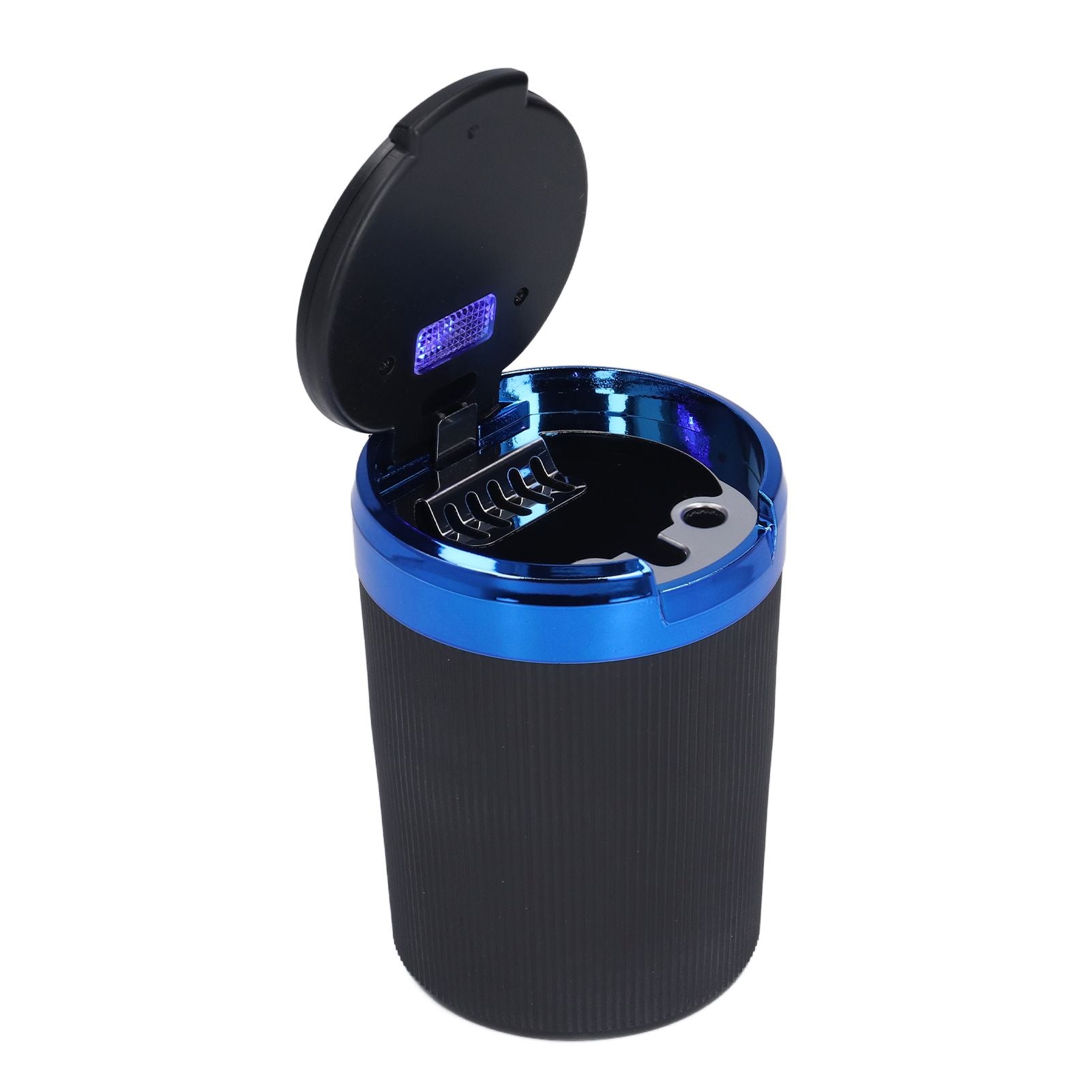 3W Luminous Car Ashtray with LED Light Lid Fireproof Smokeless Cigarette Ashtray for Home OfficeBlue V1294-YM0523-3117210210911