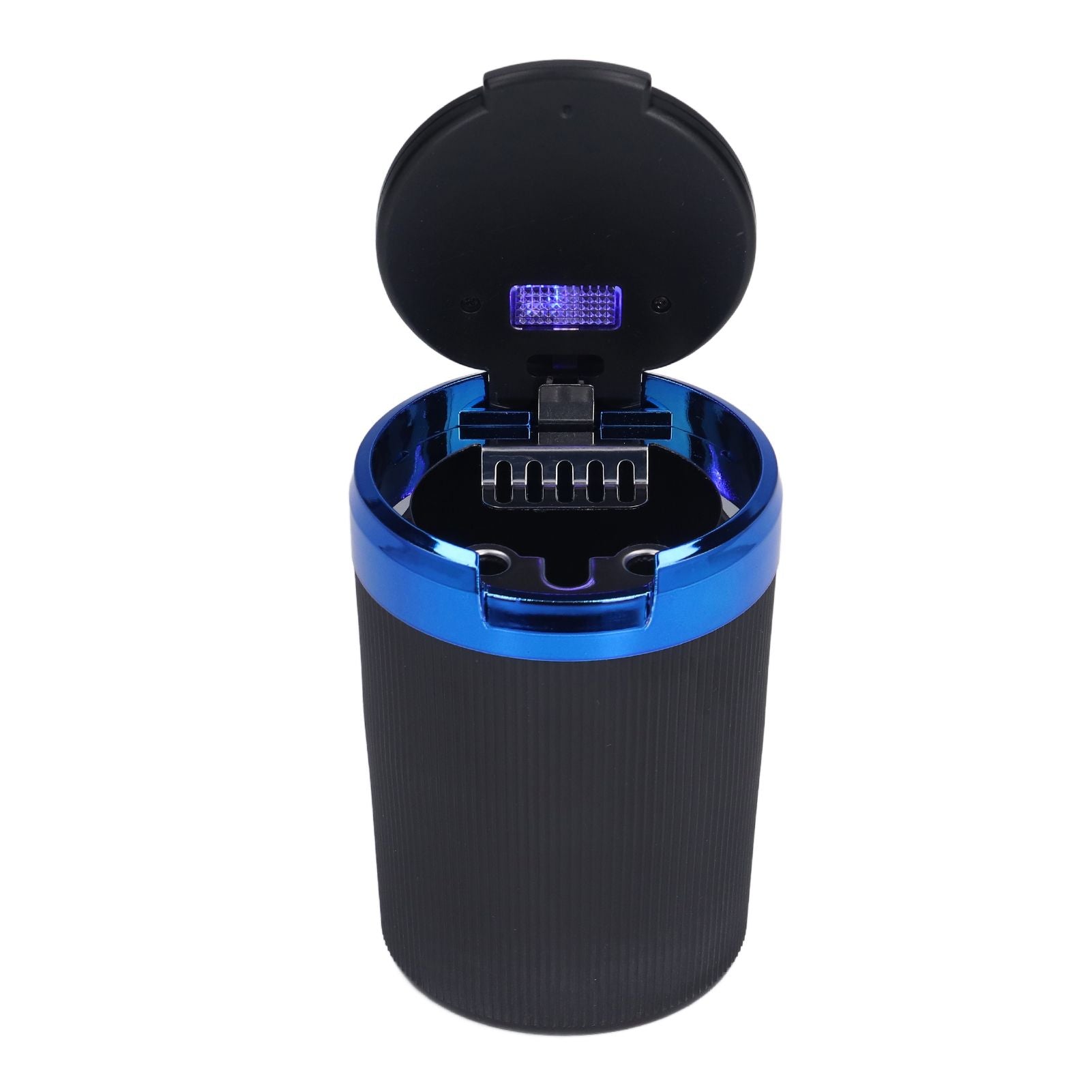 3W Luminous Car Ashtray with LED Light Lid Fireproof Smokeless Cigarette Ashtray for Home OfficeBlue V1294-YM0523-3117210210911