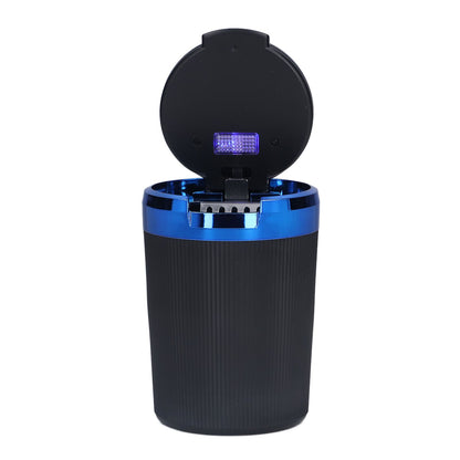 3W Luminous Car Ashtray with LED Light Lid Fireproof Smokeless Cigarette Ashtray for Home OfficeBlue V1294-YM0523-3117210210911