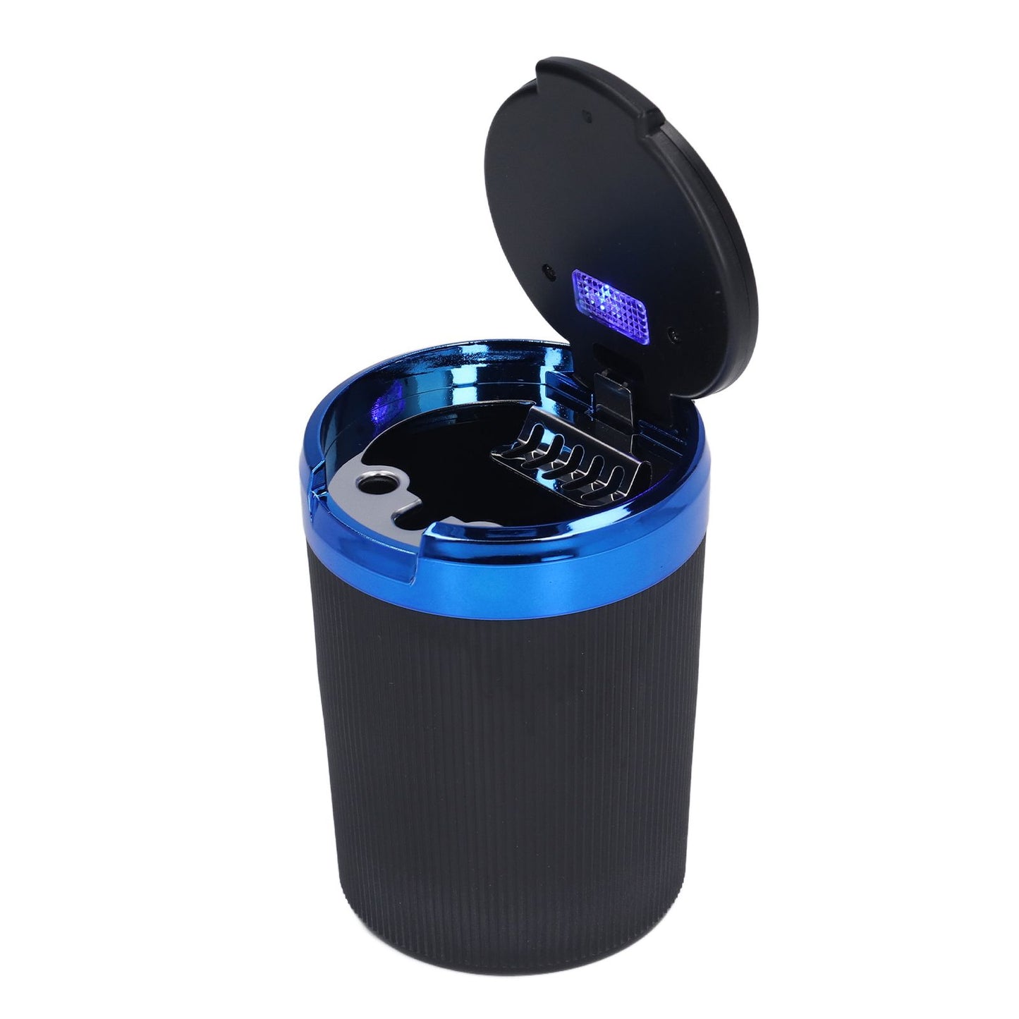 3W Luminous Car Ashtray with LED Light Lid Fireproof Smokeless Cigarette Ashtray for Home OfficeBlue V1294-YM0523-3117210210911