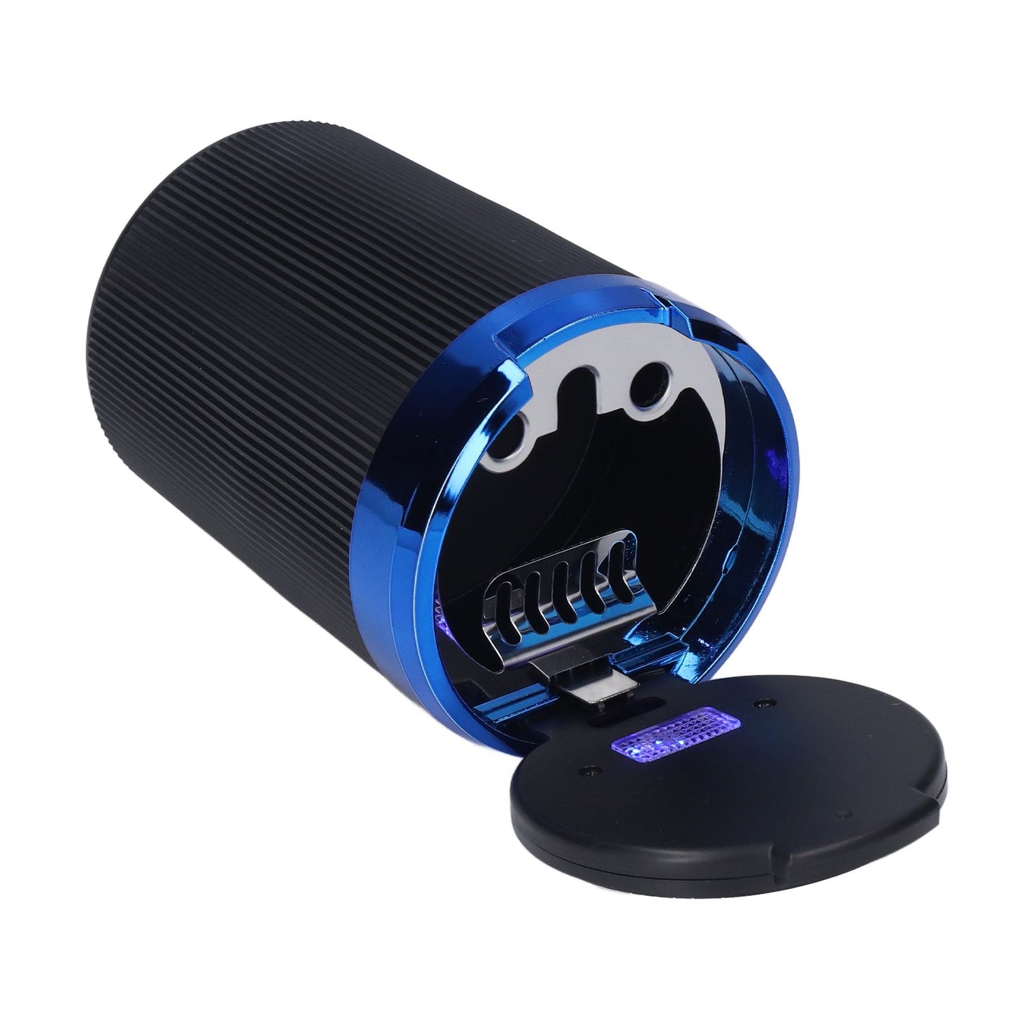 3W Luminous Car Ashtray with LED Light Lid Fireproof Smokeless Cigarette Ashtray for Home OfficeBlue V1294-YM0523-3117210210911