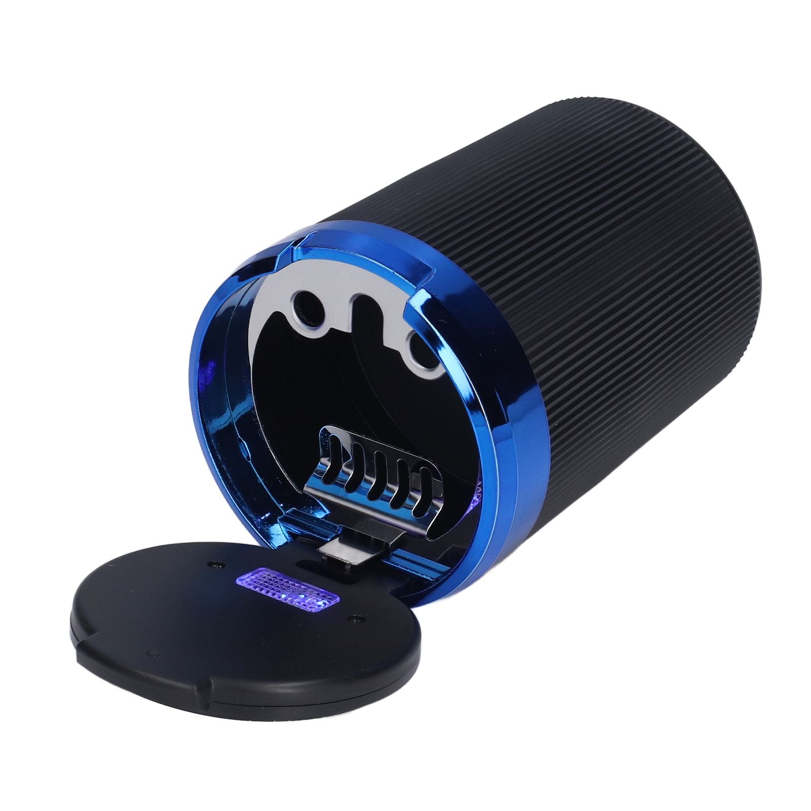 3W Luminous Car Ashtray with LED Light Lid Fireproof Smokeless Cigarette Ashtray for Home OfficeBlue V1294-YM0523-3117210210911