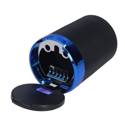 3W Luminous Car Ashtray with LED Light Lid Fireproof Smokeless Cigarette Ashtray for Home OfficeBlue V1294-YM0523-3117210210911