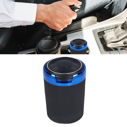 3W Luminous Car Ashtray with LED Light Lid Fireproof Smokeless Cigarette Ashtray for Home OfficeBlue V1294-YM0523-3117210210911