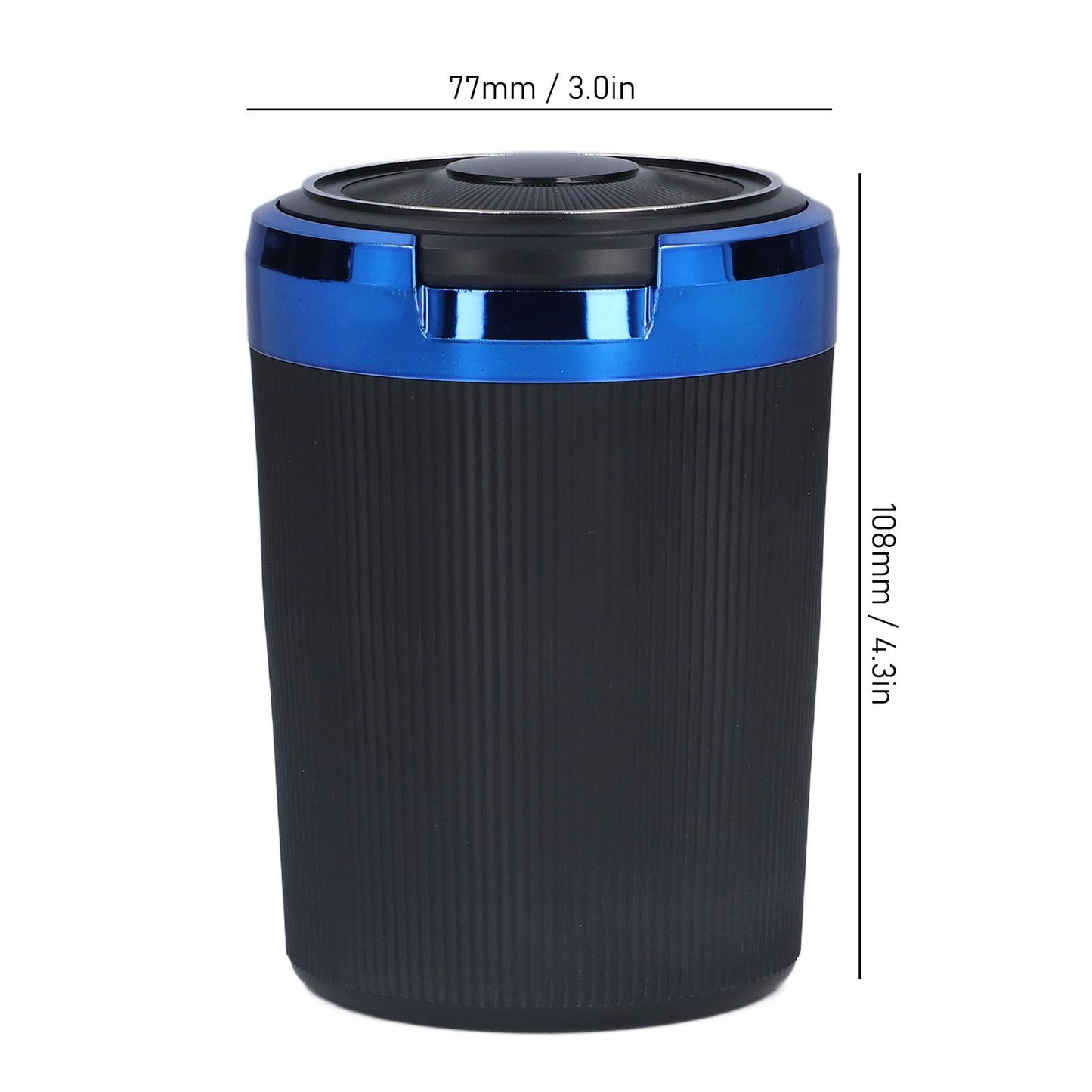 3W Luminous Car Ashtray with LED Light Lid Fireproof Smokeless Cigarette Ashtray for Home OfficeBlue V1294-YM0523-3117210210911